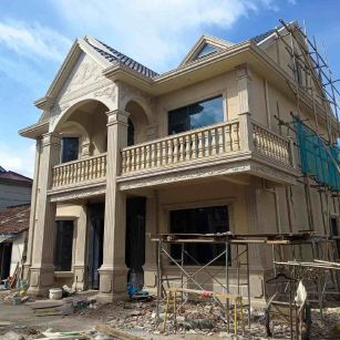 泉州 黄金麻花岗岩石材私人别墅雕花门楼柱阳台栏杆