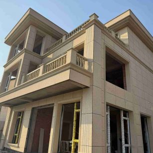 泉州 黄金麻花岗岩石材荔枝面外墙干挂效果展示