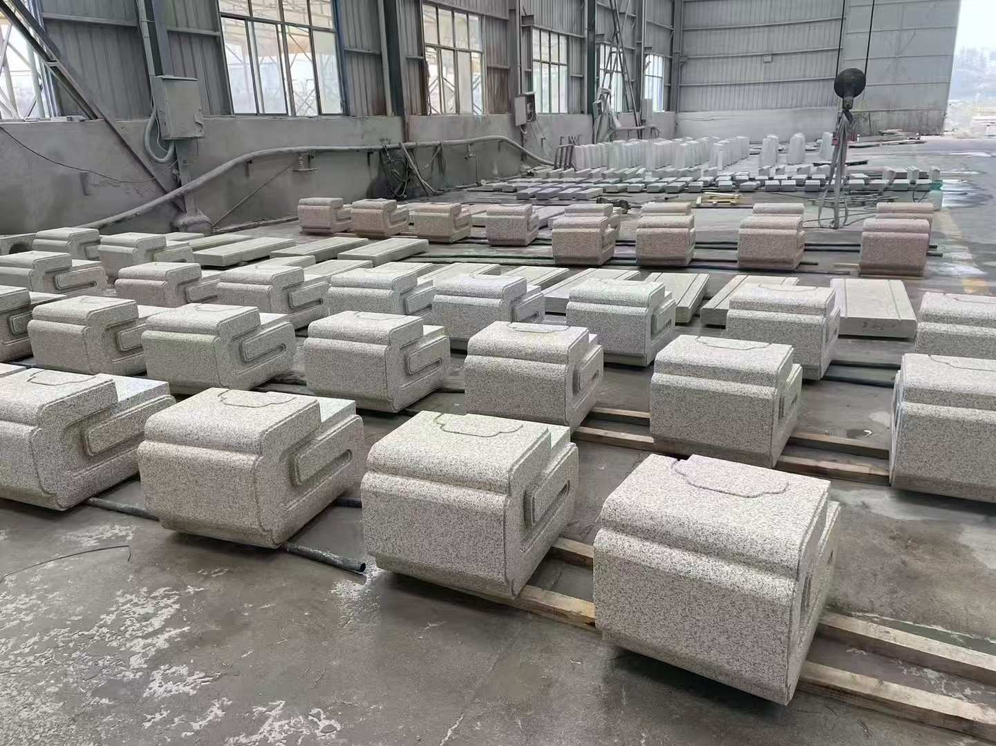 泉州 白麻花岗岩异形加工-石凳，坐凳