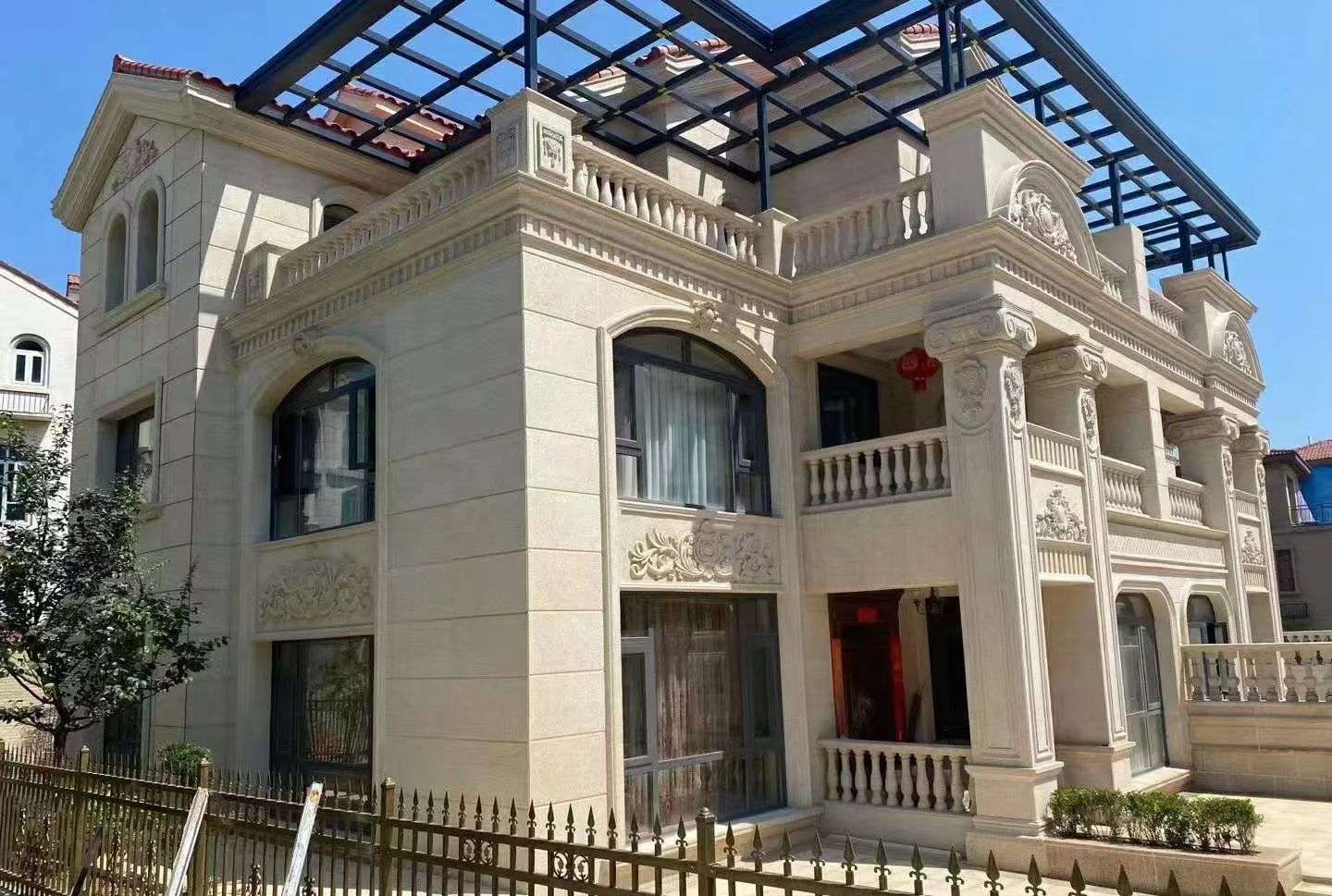 泉州 黄金麻花岗岩荔枝面别墅外墙干挂