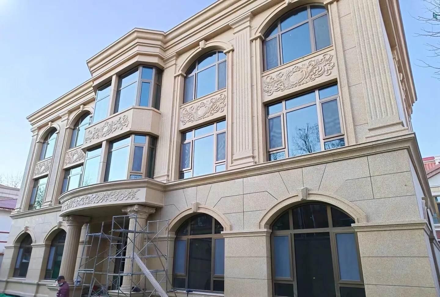 泉州 黄金麻花岗岩别墅外墙干挂